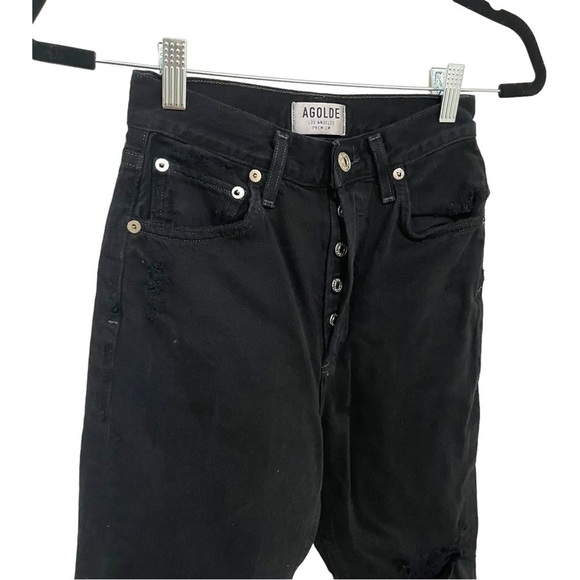 Agolde Riley High Rise Raw Hem Cropped Jeans, Size 23 - Picture 1 of 9